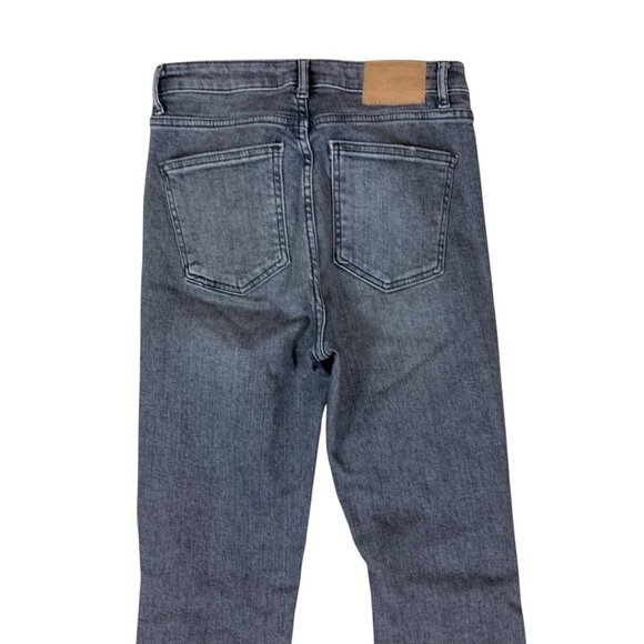 Zara High Rise Ripped Gray Skinny Jeans Distressed Stretch Denim 4 - Picture 7 of 7